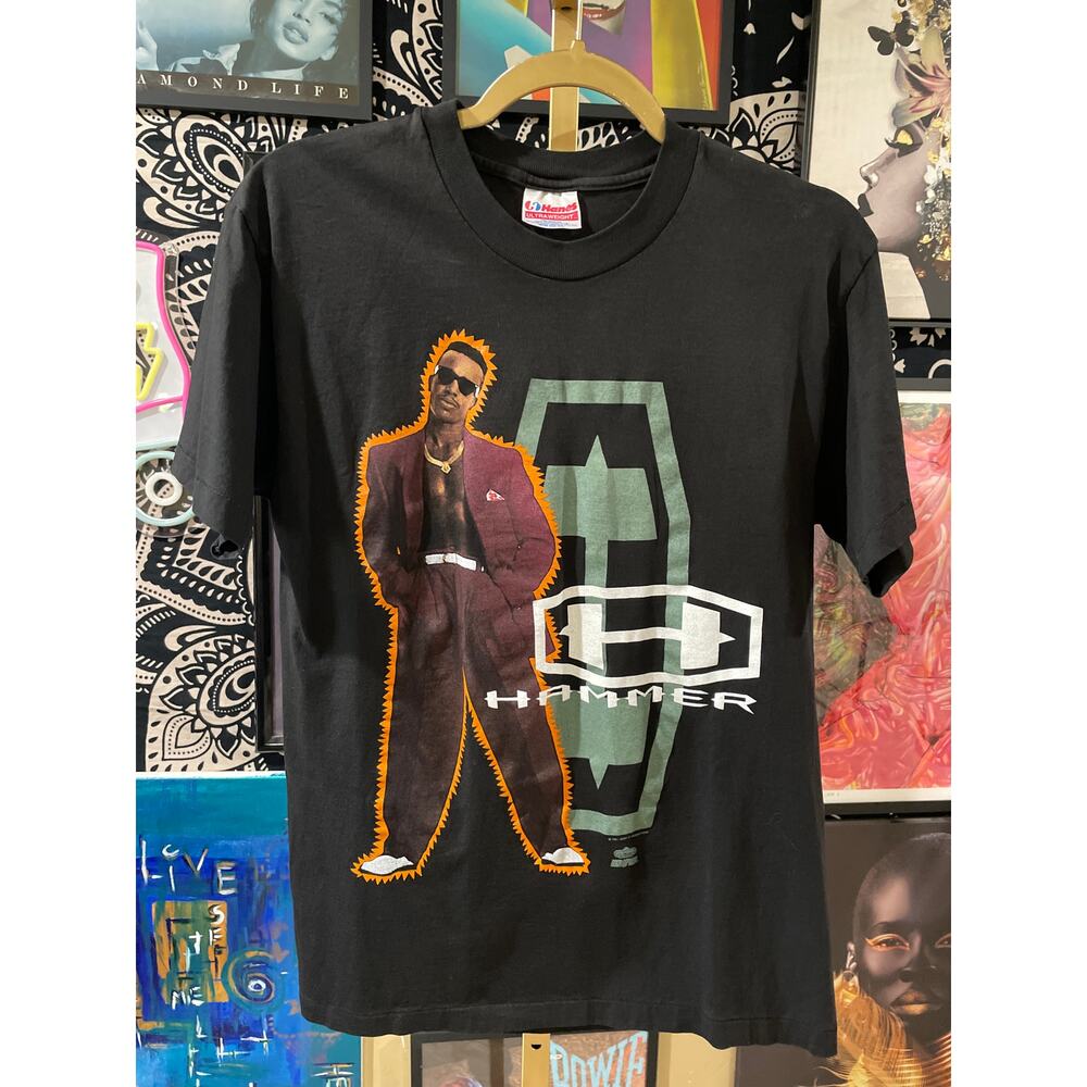 Rare vintage 1991 MC Hammer band T-shirt Double Sided Black Size Medium